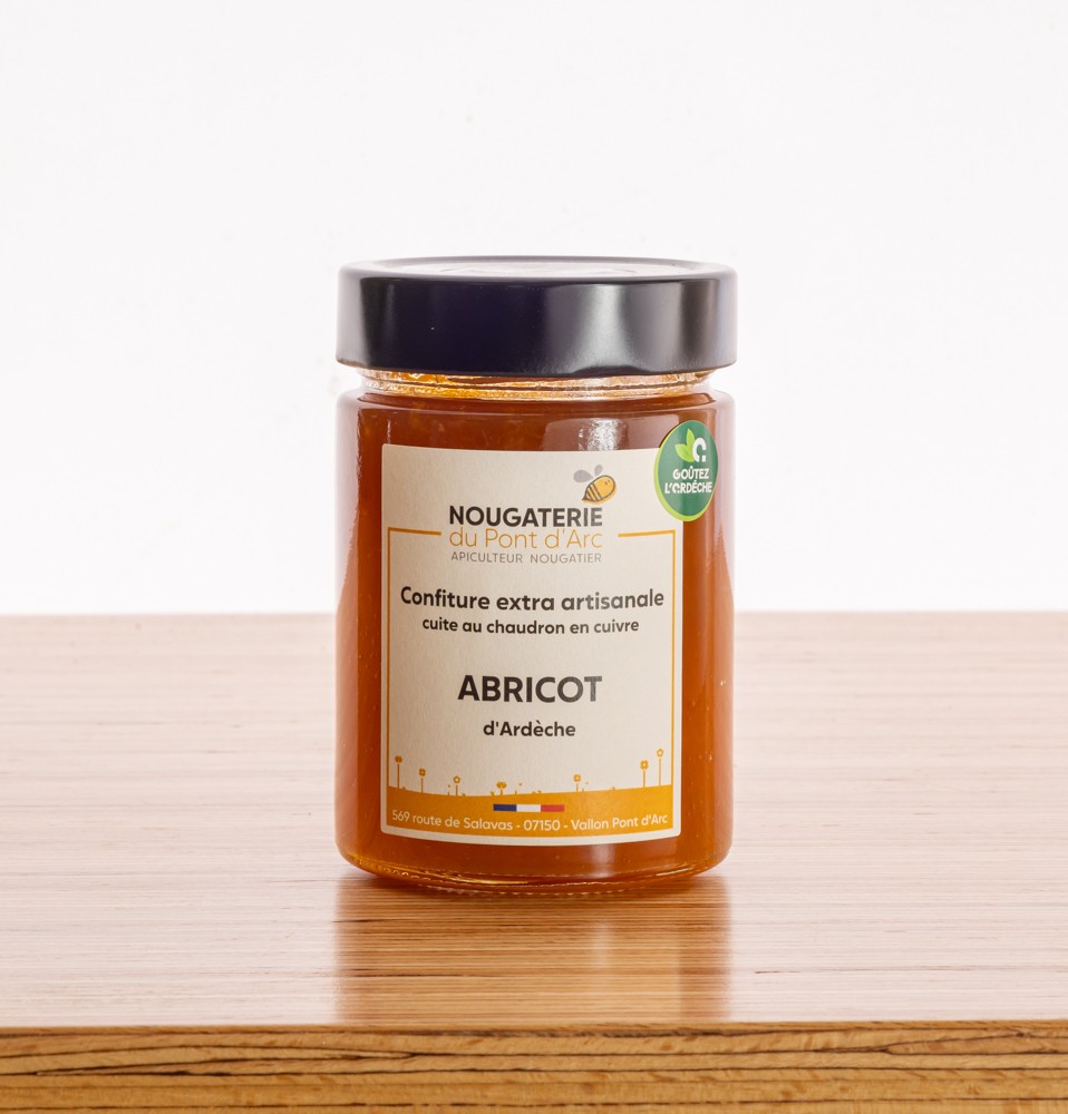 Confiture artisanal naturel abricot traditionnel made in France fruit Ardeche qualite haut de gamme prestige 380g