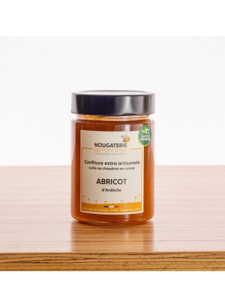 Confiture artisanal naturel abricot traditionnel made in France fruit Ardeche qualite haut de gamme prestige 380g